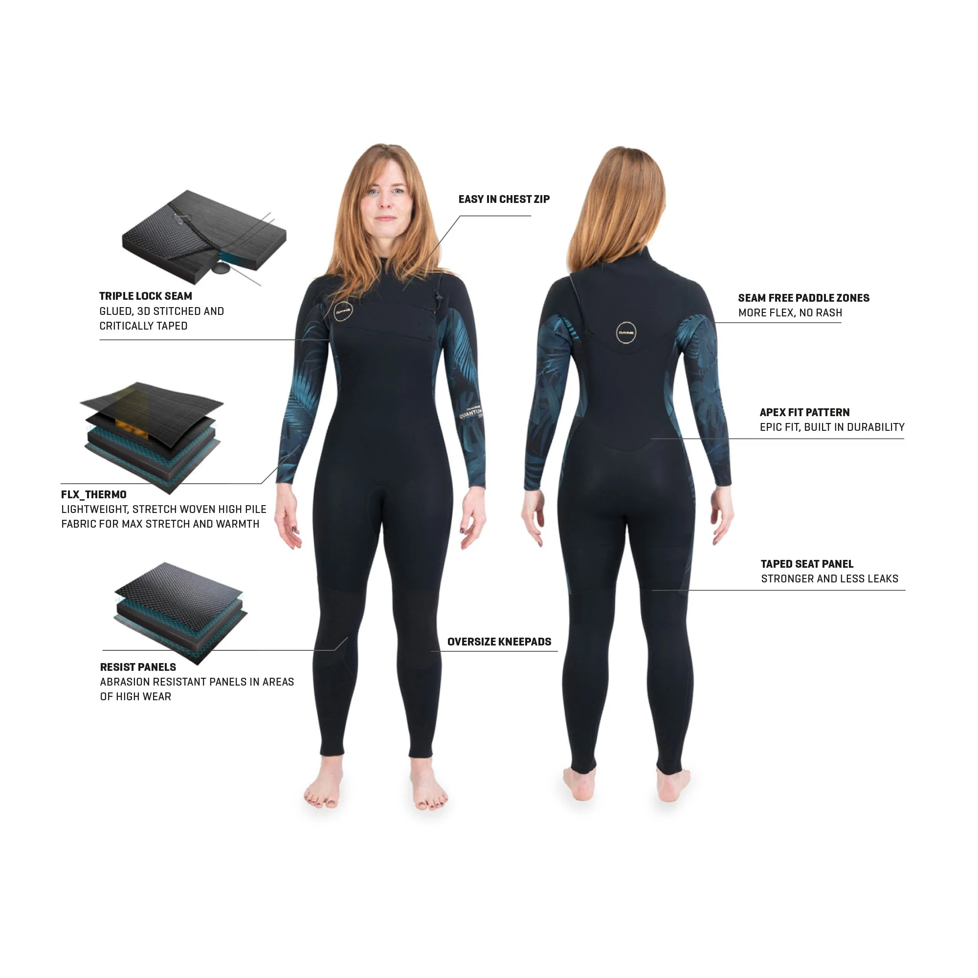 Dakine Womens Quantum Chest Zip 5/4/3 mm - Image 3