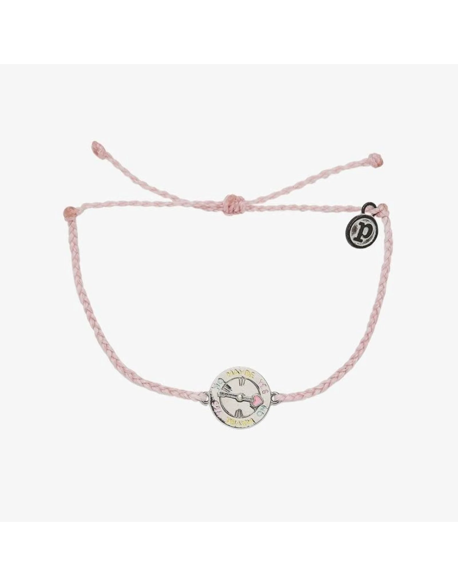 Spinner Charm Silver Bracelet Pink